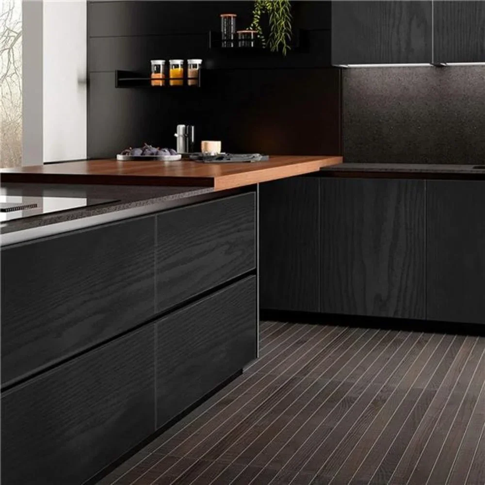 Black Grain Wood Textured Wallpaper Vinyl Film Self Adhesive Wall Paper16